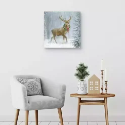 Outlet Kirklands Home Woodland Holiday Deer Canvas Art Print