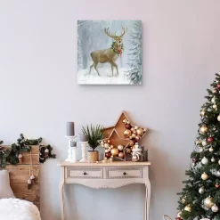 Outlet Kirklands Home Woodland Holiday Deer Canvas Art Print