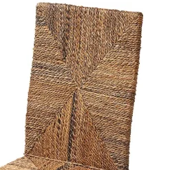 Online Kirklands Home Woven Banana Fiber and Mahogany Dining Chair Tan