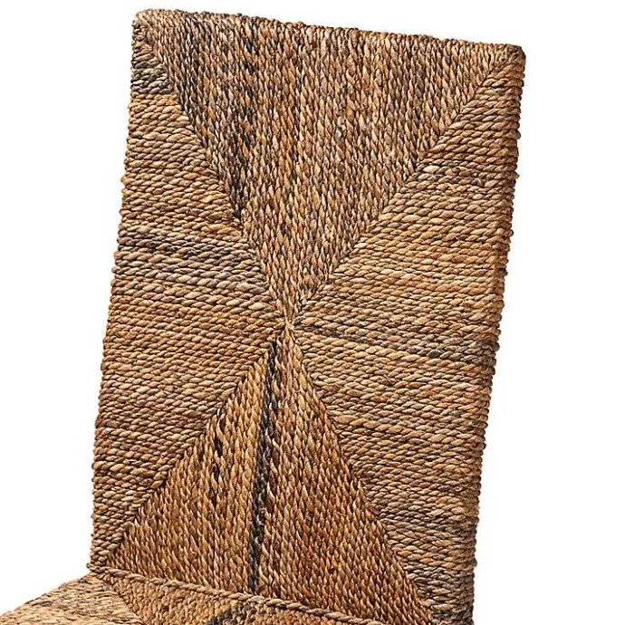 Online Kirklands Home Woven Banana Fiber and Mahogany Dining Chair Tan