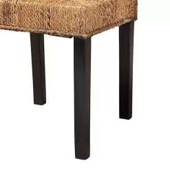 Online Kirklands Home Woven Banana Fiber and Mahogany Dining Chair Tan