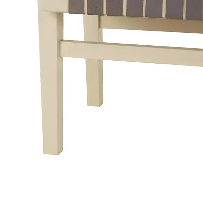 New Kirklands Home Woven Leather Natural Wood Bench Brown