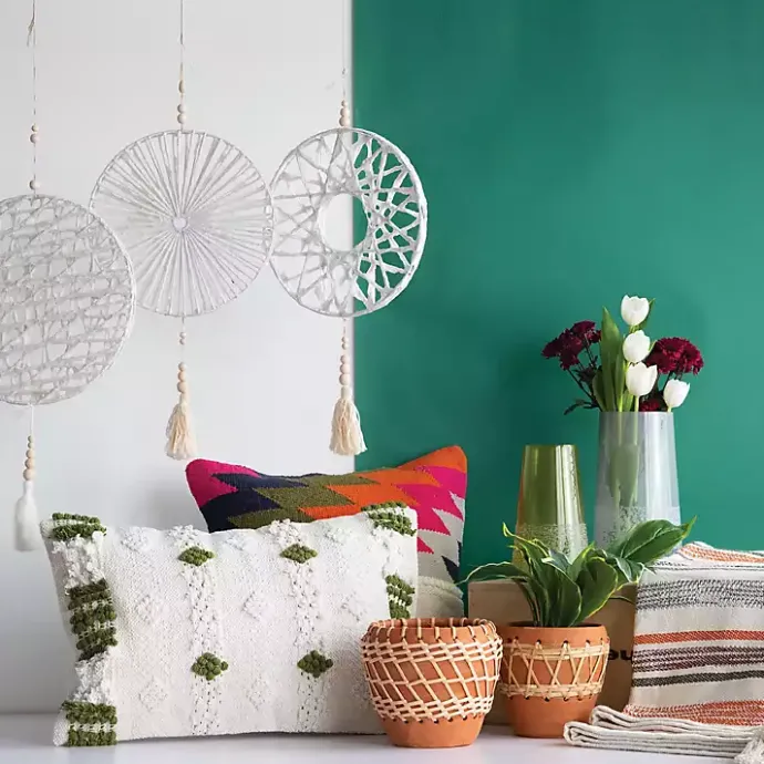 Best Kirklands Home Woven Diamond Terracotta Planter Tan