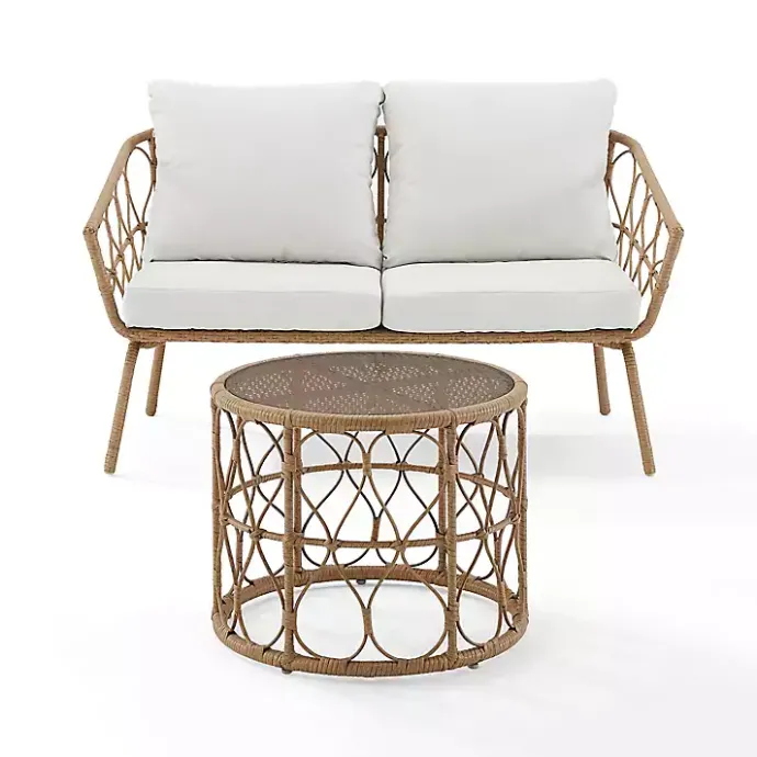 Kirklands Home Woven Loop Rattan 2-pc. Outdoor Loveseat Set