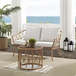 Kirklands Home Woven Loop Rattan 2-pc. Outdoor Loveseat Set