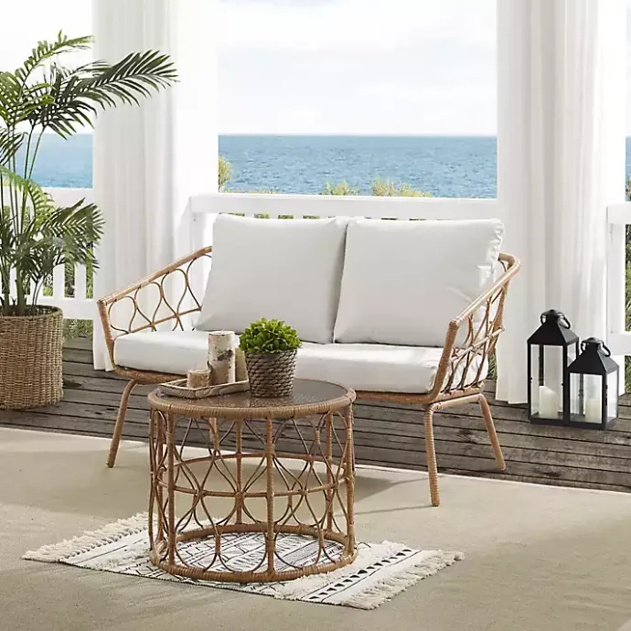 Kirklands Home Woven Loop Rattan 2-pc. Outdoor Loveseat Set