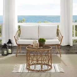 Kirklands Home Woven Loop Rattan 2-pc. Outdoor Loveseat Set