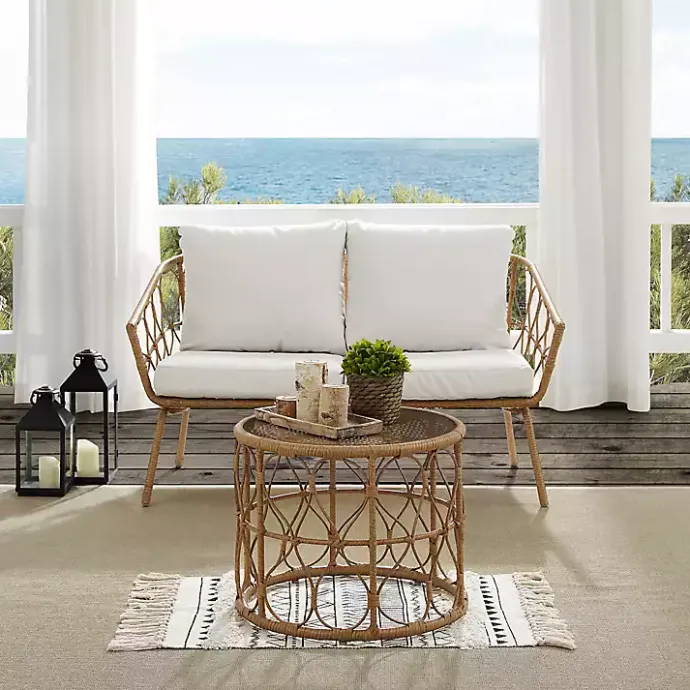 Kirklands Home Woven Loop Rattan 2-pc. Outdoor Loveseat Set