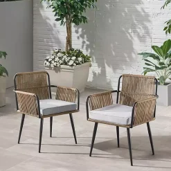 Hot Kirklands Home Woven Neutrals 2-pc. Outdoor Armchair Set