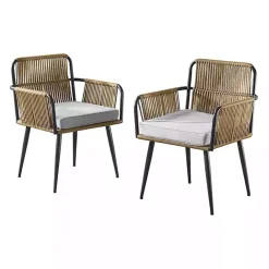 Hot Kirklands Home Woven Neutrals 2-pc. Outdoor Armchair Set