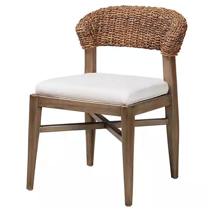 Discount Kirklands Home Woven Rattan Modern Bohemian Dining Chair White