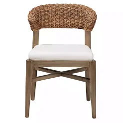 Discount Kirklands Home Woven Rattan Modern Bohemian Dining Chair White