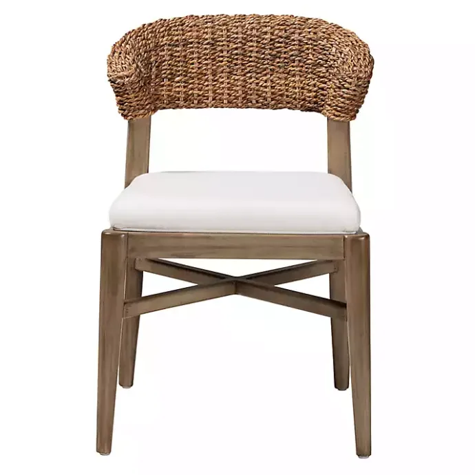 Discount Kirklands Home Woven Rattan Modern Bohemian Dining Chair White