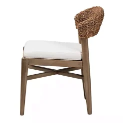 Discount Kirklands Home Woven Rattan Modern Bohemian Dining Chair White