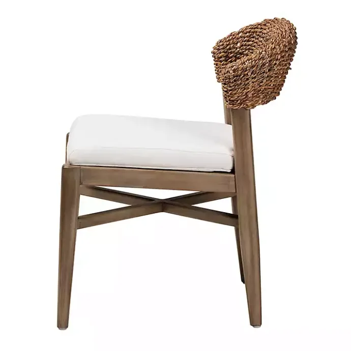 Discount Kirklands Home Woven Rattan Modern Bohemian Dining Chair White