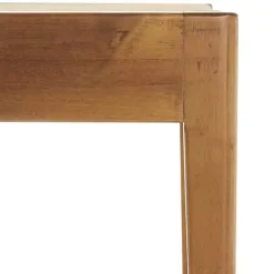 New Kirklands Home Woven Rope and Birch Wood Stool Ottoman Brown