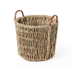 Discount Kirklands Home Woven Seagrass and Rat Baskets, Set of 2 Tan