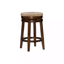 Best Kirklands Home Woven Seagrass Walnut Wood Swivel Counter Stool Tan