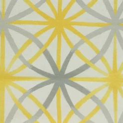Sale Kirklands Home Yellow & Gray Geometric Flowers Outdoor Pillow