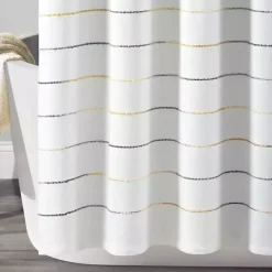 Hot Kirklands Home Yellow and Gray Ombre Stripe Shower Curtain