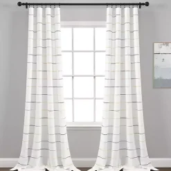 Sale Kirklands Home Yellow and Gray Stripe Curtain Panel Set, 95 in.