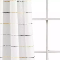 Sale Kirklands Home Yellow and Gray Stripe Curtain Panel Set, 95 in.