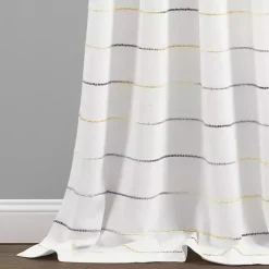 Sale Kirklands Home Yellow and Gray Stripe Curtain Panel Set, 95 in.