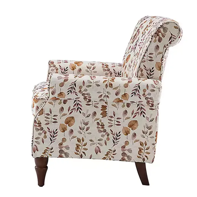 Outlet Kirklands Home Yellow and Orange Leaf Upholstered Accent Chair