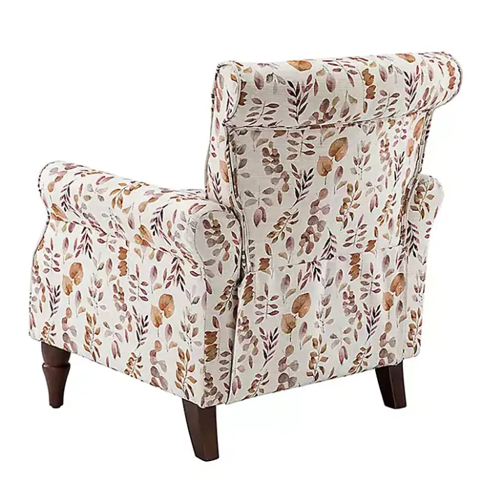 Outlet Kirklands Home Yellow and Orange Leaf Upholstered Accent Chair
