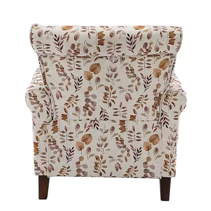 Outlet Kirklands Home Yellow and Orange Leaf Upholstered Accent Chair