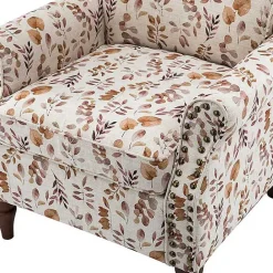 Outlet Kirklands Home Yellow and Orange Leaf Upholstered Accent Chair