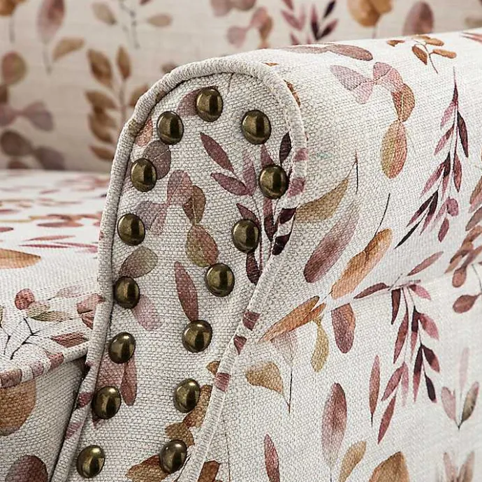 Outlet Kirklands Home Yellow and Orange Leaf Upholstered Accent Chair