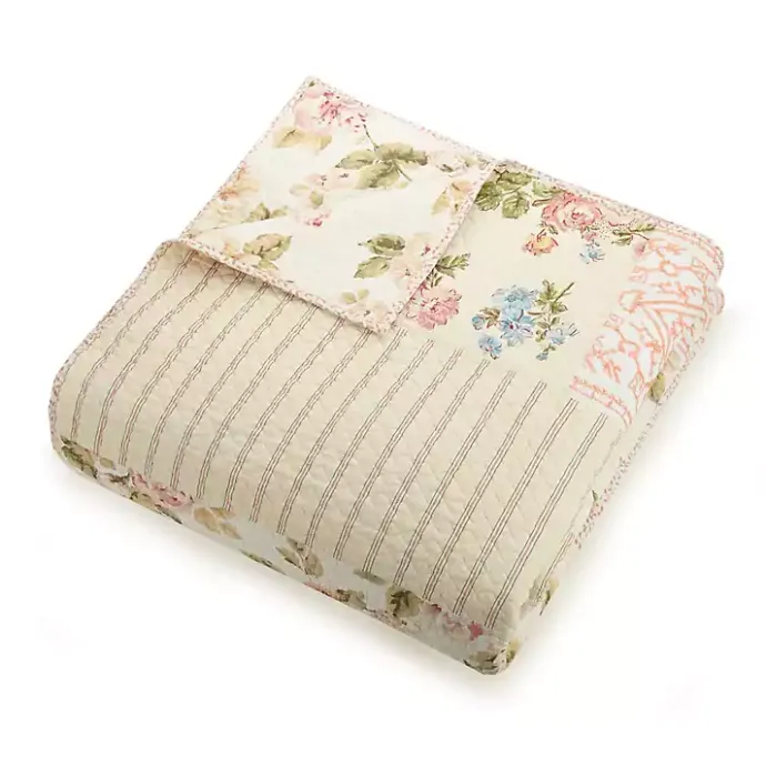 Hot Kirklands Home Yellow and Pink Patchwork Blooms Full/Queen Quilt