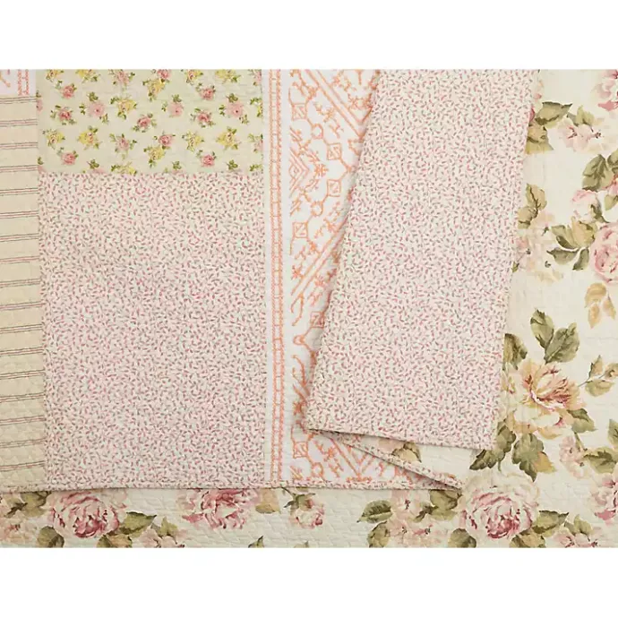 Hot Kirklands Home Yellow and Pink Patchwork Blooms Full/Queen Quilt