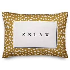 Discount Kirklands Home and White Polka Dot Relax Outdoor Pillow Yellow