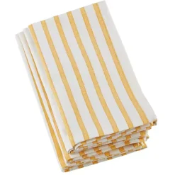 Clearance Kirklands Home Yellow Cheerful Striped Cotton Napkins, Set of 4