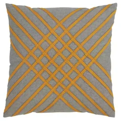 Best Kirklands Home Yellow Crosshatch Stitch Cotton Throw Pillow