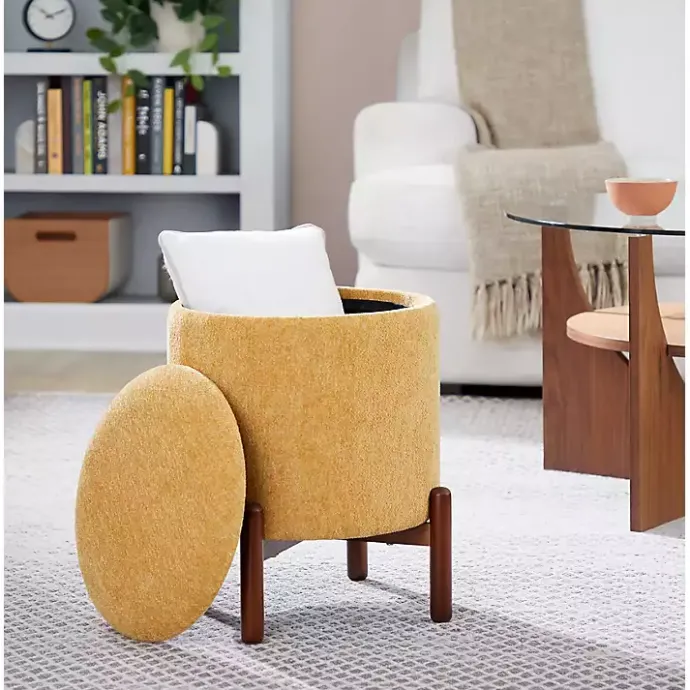 Clearance Kirklands Home Daniella Storage Ottoman Yellow