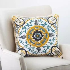 Best Kirklands Home Embroidered Claudia Pillow Yellow