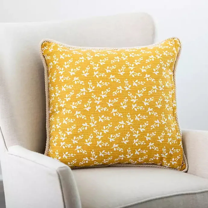 Best Kirklands Home Embroidered Claudia Pillow Yellow