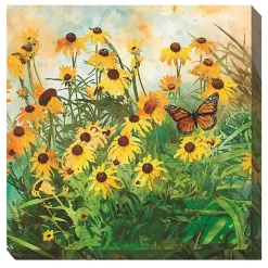 Sale Kirklands Home Yellow Flowers Outdoor Canvas Art Print