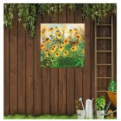 Sale Kirklands Home Yellow Flowers Outdoor Canvas Art Print