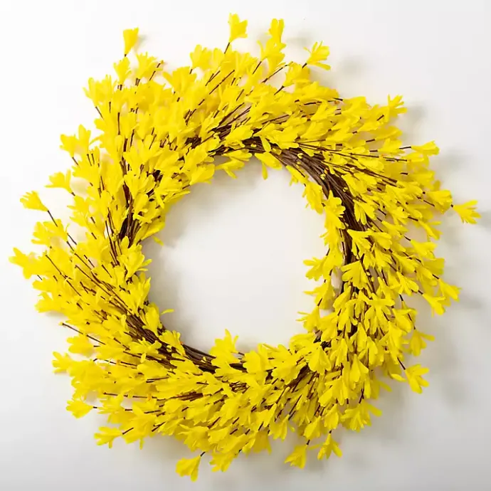 Outlet Kirklands Home Forsythia Flowers Wreath Yellow