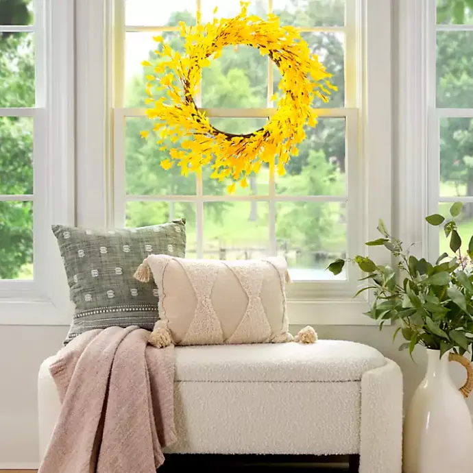Outlet Kirklands Home Forsythia Flowers Wreath Yellow