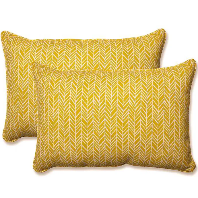 Best Kirklands Home Herringbone Outdoor Long Pillows, Set of 2 Yellow
