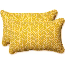 Outlet Kirklands Home Herringbone Outdoor Lumbar Pillow Set Yellow