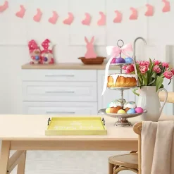 Kirklands Home Hoppy Easter Wood Tray Yellow