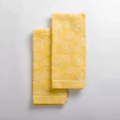 Hot Kirklands Home Jacquard Lemons Kitchen Towels, Set of 2 Yellow
