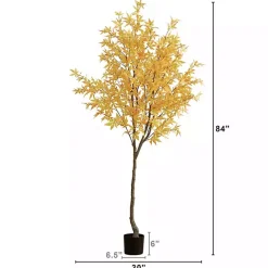 Sale Kirklands Home Maple Tree in Black Planter, 7 ft. Yellow