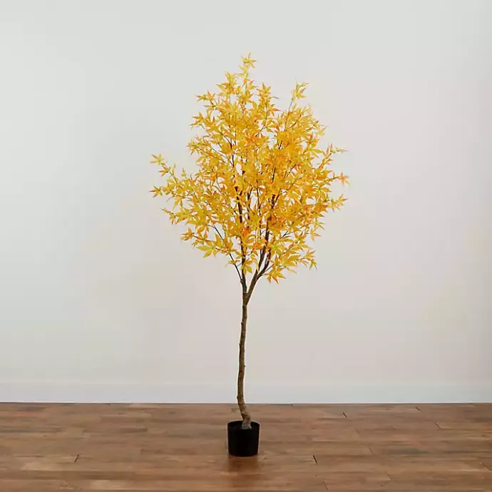 Sale Kirklands Home Maple Tree in Black Planter, 7 ft. Yellow